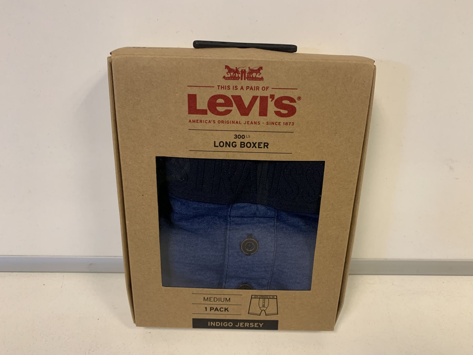 30 X BRAND NEW LEVIS INDIGO DENIM 2 PACK BOXERS SIZE MEDIUM