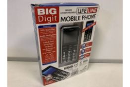 4 x NEW LIFELINE BIG DIGIT MOBILE PHONES - 10 HOURS TALK TIME, 10 HOURS STANDBY TIME