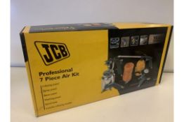 4 x NEW BOXED JCB PROFESSIONAL 7 PIECE AIR KIT EACH INCLUDES: INFLATING PISTOL, SPRAY PISTOL, BLOW