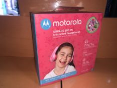 6 X BRAND NEW MOTOROLA SQUADS 200 PINK KIDS WIRED HEADPHONES