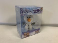 60 X BRAND NEW BOXED OLAF GIANT PUZZLE ERASERS IN 5 BOXES