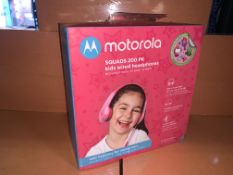 6 X BRAND NEW MOTOROLA SQUADS 200 PINK KIDS WIRED HEADPHONES