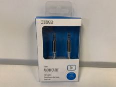 80 X BRAND NEW TESCO 3.5MM AUDIO CABLES 1M IN 2 BOXES