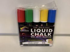 20 X BRAND NEW PACKS OF 5 THE ORIGINAL LIQUID CHALK WET WIPE MARKERS IN 2 BOXES