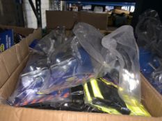 40 PIECE MIXED CYCLING LOT INCLUDING HIGH VIS STRAPS, PROPS STANDS ETC