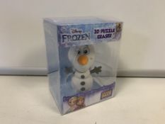 60 X BRAND NEW BOXED OLAF GIANT PUZZLE ERASERS IN 5 BOXES