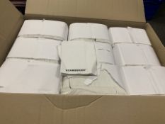 LARGE QUANTITY OF STARBUCKS BRANDED NAPKINS FOR TORK DISPENSER IN 10 BOXES (270/16)