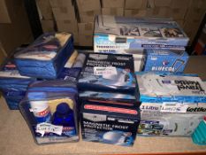 15 PIECE MIXED LOT INCLUDING TRAVEL KETTLE, EASY FREEZE WINTER PACKS, MAGNETIC FROST PROTECTORS,