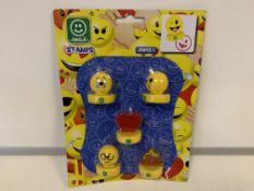 144 X BRAND NEW ASSORTED EMOJI STAMPS PACKS OF 5