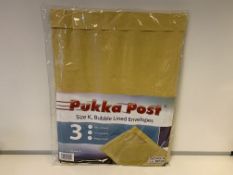 61 X PACKS OF 3 SIZE K PUKKA POST BUBBLE LINED ENVELOPES