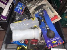 41 PIECE CYCLING LOT INCLUDING WATER BOTTLES, HORNS, LIGHTS, ETC