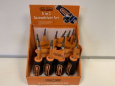 36 X BRAND NEW STAG TOOLS 6 IN 1 SCREWDRIVER SETS IN DISPLAY BOXES