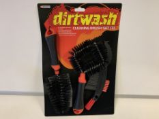 30 X BRAND NEW DIRTWASH 3 PIECE CLEANING BRUSH SETS