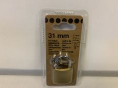 50 X BRAND NEW BOXED 31MM IRON PADLOCKS