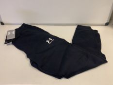 8 X BRAND NEW CHILDRENS UNDER ARMOUR BLACK JOGGERS SIZE 15-16