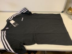 (NO VAT) 9 X BRAND NEW CHILDRENS ADIDAS BLACK T SHIRTS SIZE 13-14