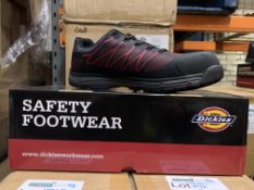 4 X BRAND NEW BOXED DICKIES LIBERTY WORK SHOES SIZE 11 BLACK/RED RRP £70 EACH