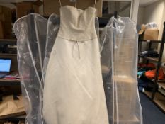 SIZE 14 BEIGE/WHITE WEDDING DRESS