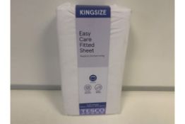 18 X BRAND NEW TESCO WHITE DOUBLE FITTED SHEETS