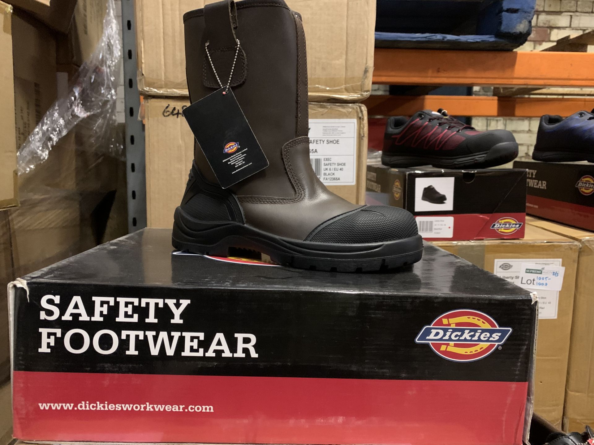 3 X BRAND NEW BOXED DICKIES STAFFORD SAFETY RIGGER BOOTS BROWN SIZE 5 RRP £70 EACH