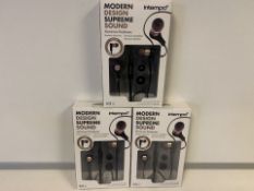 25 X BRAND NEW ITEMPO MODERN DESIGN SUPREME SOUND ALUMINIUM EARPHONES (825/23)