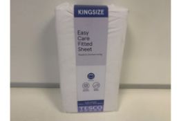 18 X BRAND NEW TESCO WHITE KING FITTED SHEETS