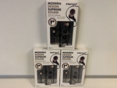 25 X BRAND NEW ITEMPO MODERN DESIGN SUPREME SOUND ALUMINIUM EARPHONES (824/23)