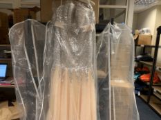 UNKNOWN SIZE PEACH COLOURED WEDDING DRESS