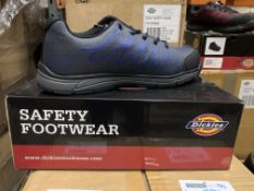 4 X BRAND NEW BOXED DICKIES LIBERTY WORK SHOES SIZE 11 BLACK/BLUE RRP £70 EACH