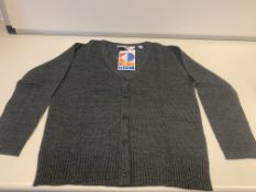(NO VAT) 12 X BRAND NEW KIDS DIVISION GREY CARDIGANS AGE 5 YEARS
