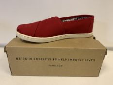 (NO VAT) 5 X BRAND NEW TOMS CHILDRENS CLASSIC RED CANVAS PUMPS SIZE J5