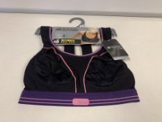 30 X BRAND NEW SHOCK ABSORBER BLACK RUN SPORTS BRAS IN VARIOUS SIZES