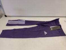 (NO VAT) 5 X BRAND NEW ADIDAS LILAC LEGGINGS SIZE 7-8 YEARS