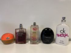 5 X TESTER PERFUMES 90-100% FULL INCLUDING CALVIN KLEIN , JOOP, DKNY, ETC