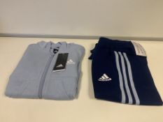 (NO VAT) 4 X BRAND NEW GIRLS ADIDAS FULL TRACKSUIT PALE BLUE AGE 5-6 YEARS