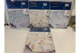 20 X PACKAGED SINGLE DUVET SETS (VARIOUS DESIGNS)