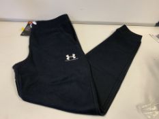 9 X BRAND NEW BLACK CHILDRENS UNDER ARMOUR JOGGERS SIZE 15-16