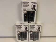 25 X BRAND NEW ITEMPO MODERN DESIGN SUPREME SOUND ALUMINIUM EARPHONES (822/23)