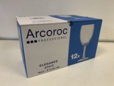 144 X ARCOROC PROFESSIONAL 19CL ELEGANCE STEMGLASS GLASSES IN 3 BOXES