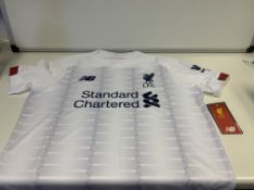 (NO VAT) 8 X BRAND NEW LIVERPOOL FC WHITE AWAY TOP SIZE XL BOYS