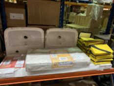 MIXED LOT INCLUDING 2 SINKS, 2 X RADIATORS AND 24 X YELLOW COOLER BAGS