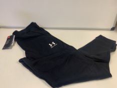 7 X BRAND NEW CHILDRENS UNDER ARMOUR BLACK JOGGERS SIZE 15-16