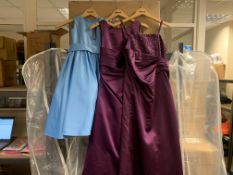 3 X BRIDESMAID DRESSES IN VARIOUS STYLES AND SIZES