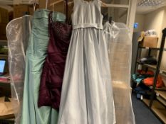 3 X BRIDESMAID DRESSES IN VARIOUS STYLES AND SIZES