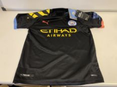 (NO VAT) 8 X BRAND NEW MAN CITY FC AWAY JERSSEY SIZE 9-10 YEARS