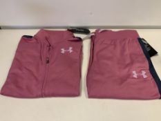 5 X BRAND NEW UNDER ARMOUR PINK FULL TRACKSUITS SIZE 15-16 YEARS