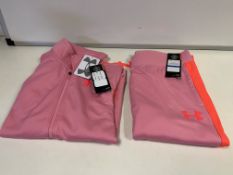 7 X BRAND NEW CHILDRENS UNDER ARMOUR PINK FULL TRACKSUITS AGE 15/16
