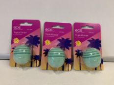 184 X BRAND NEW EOS SPF 40 LIP BALM WITH ALOE IN 4 BOXES (FLAVOURS MAY VARY)