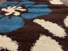 BRAND NEW SIENNA SHAGGY ZINNIA CHOCO BLUE RUG 160 X 230