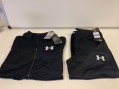 6 X BRAND NEW CHILDRENS UNDER ARMOUR FULL TRACKSUITS BLACK BOYS 15-16